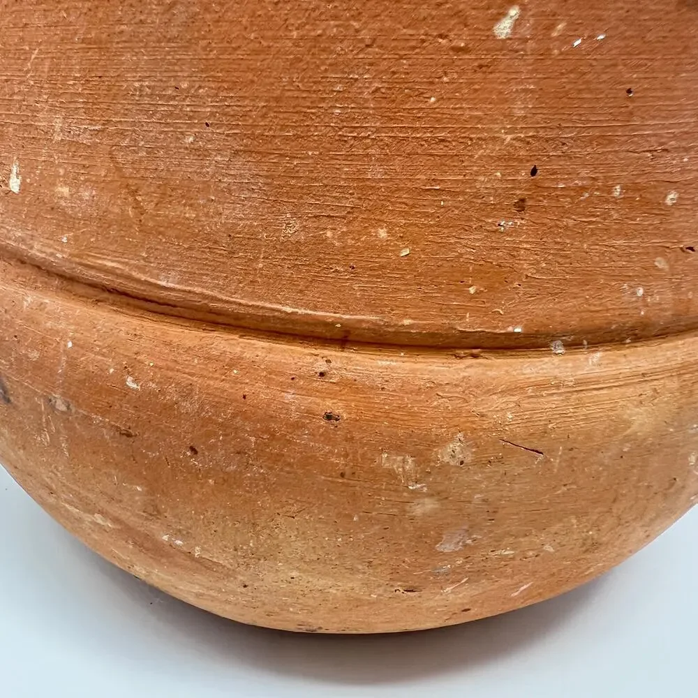 Antique Greek Terracotta Olive Oil Pot Pithari Jar Signed Ophrisi Crock 9 Inches